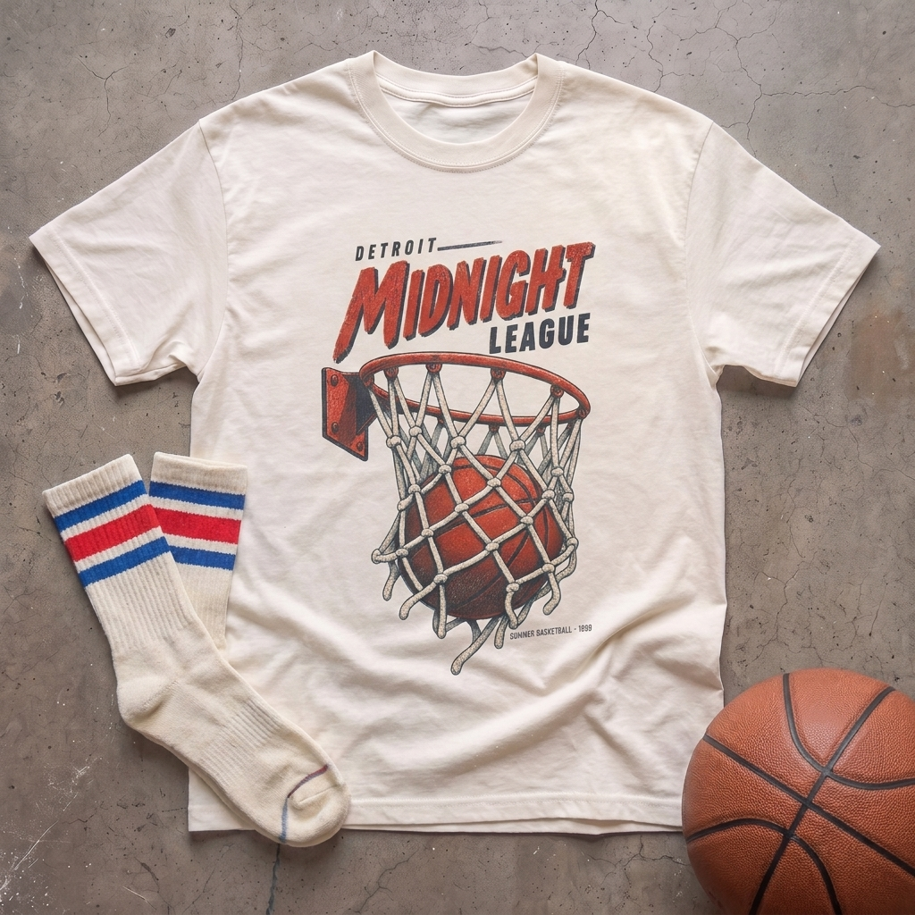 Detroit Midnight League Basketball T-Shirt